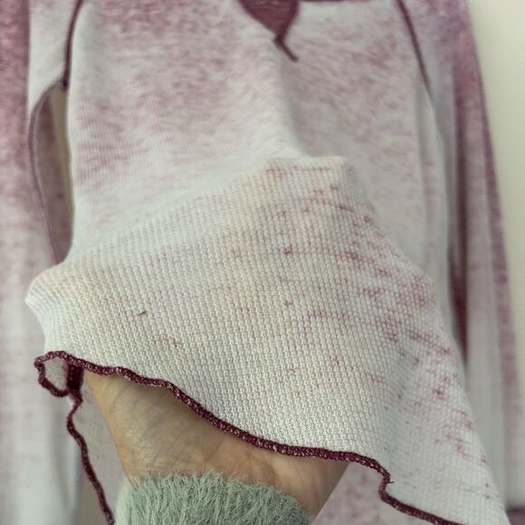 Vintage Sugar Rush burn out paper thin thrashed fitted thermal Y2K shirt pink M - Picture 3 of 11